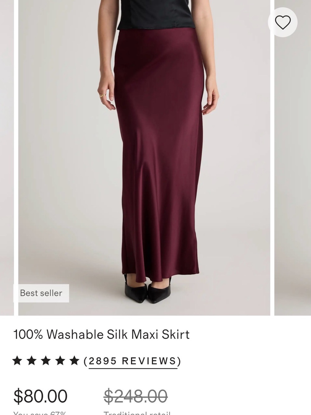 Quince Silk Maxi Skirt in Deep Burgundy